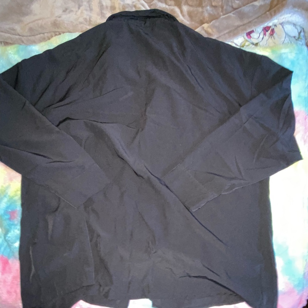 Black Long Sleeve Blouse By Shein size 3XL pre owned beautiful white embroidery - Picture 4 of 10